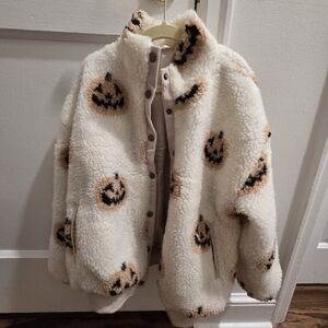 Madison Cream and Black Pumpkin Puffer Jacket